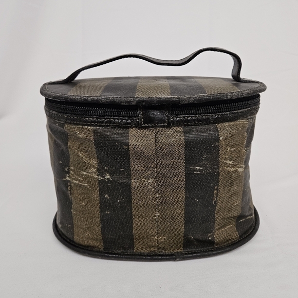 Fendi Vintage FF Vanity Bag in Pequin Stripe with Gold Hardware - Picture 6 of 13